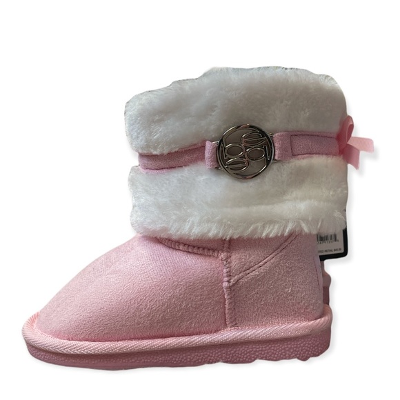 BEBE GIRLS PINK FAUR FUR TRIM WINTER BOOTS - Picture 3 of 7